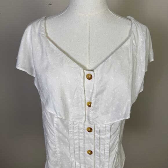 Maeve Anthropologie Eloise Swiss Dot Ruffled Blouse Top US Women’s 4 - Picture 4 of 7